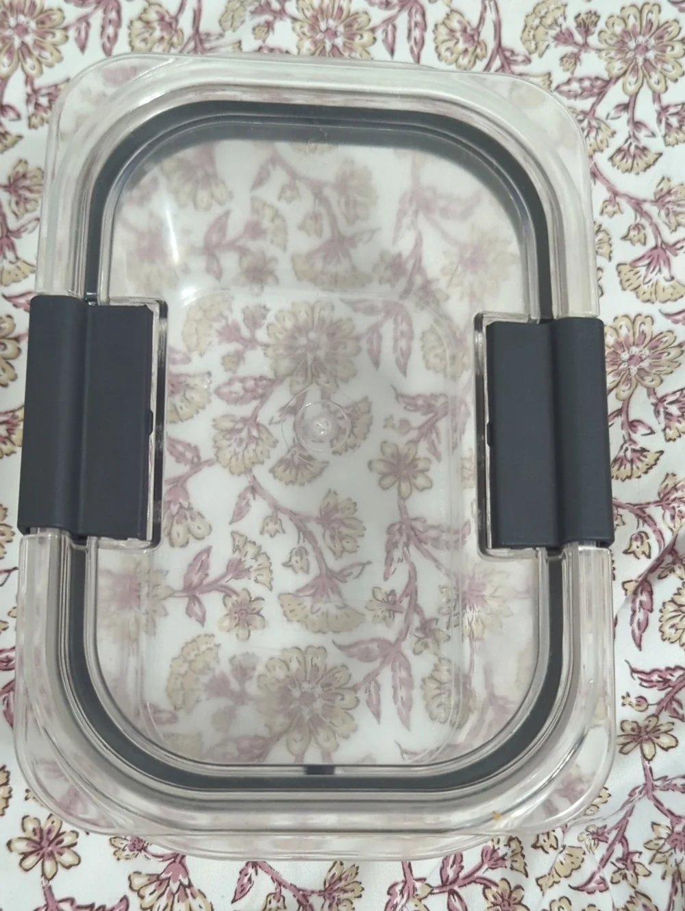 Clear Rectangular Food Storage Container with Black Clips